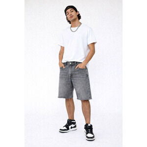 Levis 569 Loose Straight Cutoff Denim Shorts Gray W32 Raw Hem Y2K Skater